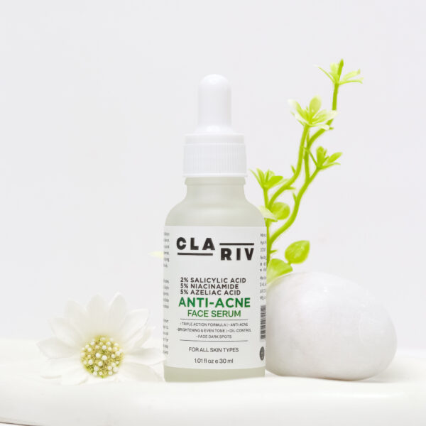 CLARIV Anti-Acne Face Serum with 2% Salicylic Acid, 5% Niacinamide & 5% Azelaic Acid - Image 3
