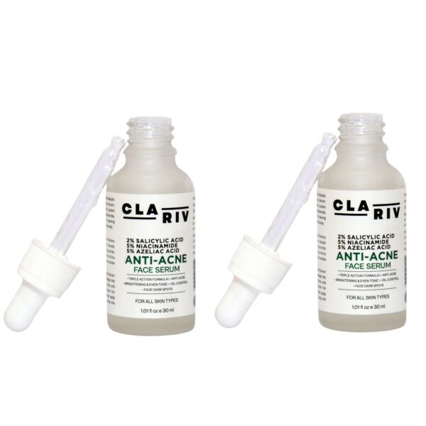 PACK of 2 CLARIV Anti-Acne Face Serum with 5% Niacinamide, 2% Salicylic Acid & 5% Azelaic Acid - Image 4